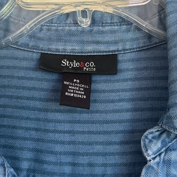 Style & Company denim pin striped on denim blue - Picture 2 of 3